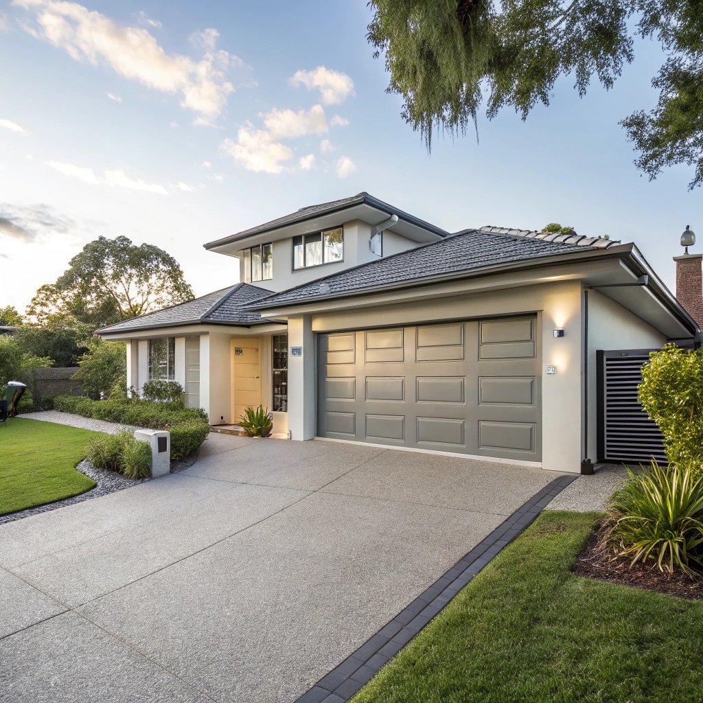 Modern sectional garage door on premium Killarney Heights home Northern Beaches NSW
