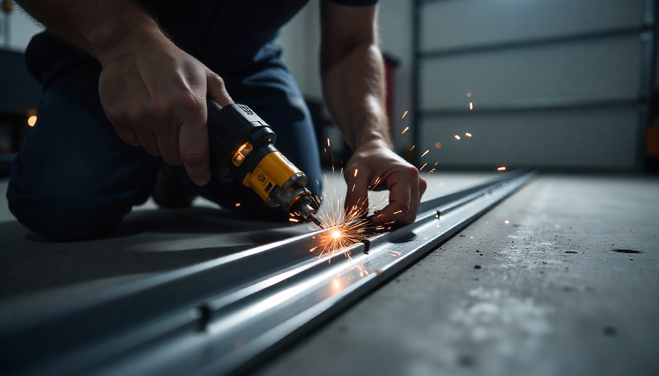 Precision Garage Door Track Realignment with Laser-Guided Tools