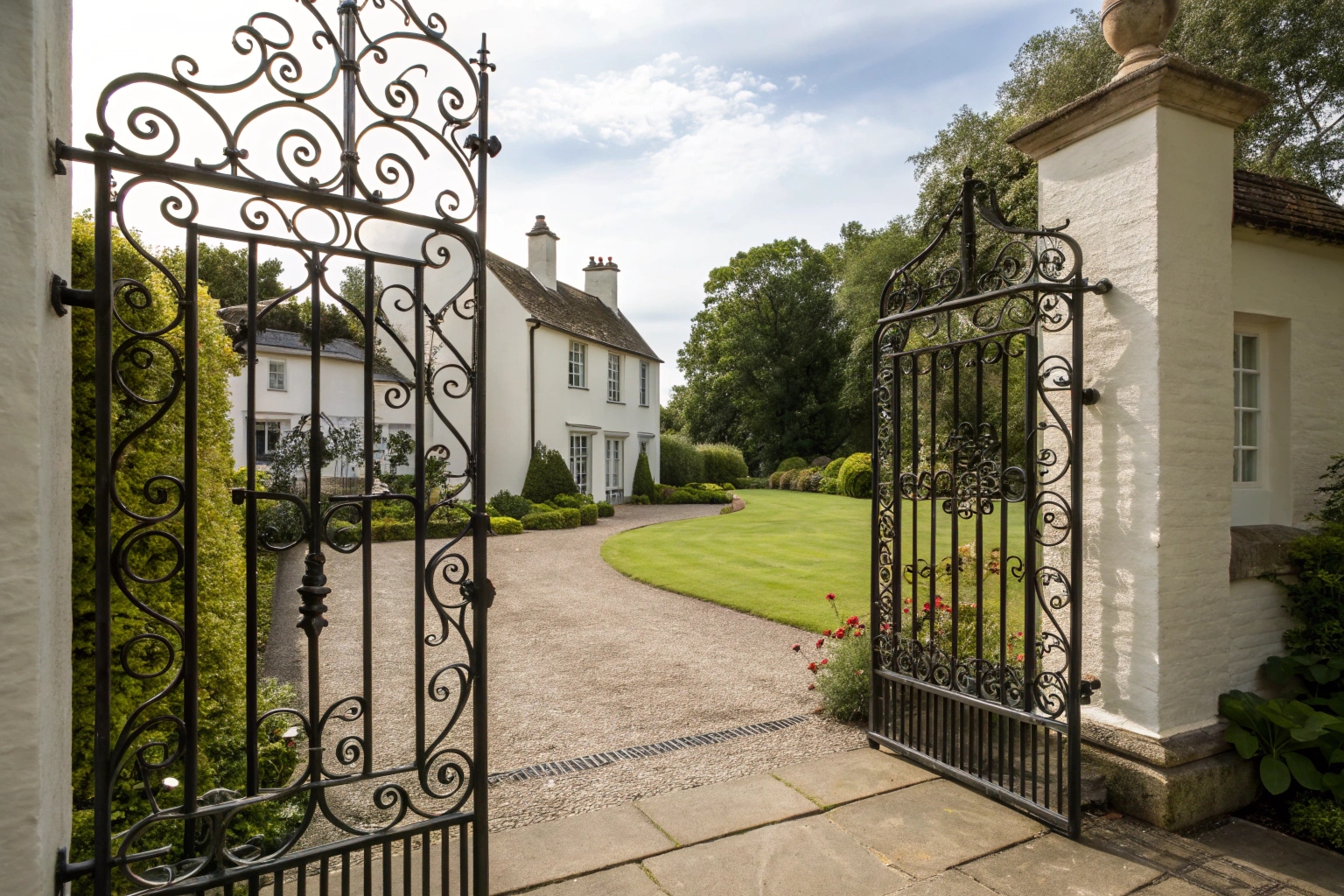 Traditional wrought iron custom gates for heritage Northern Beaches property